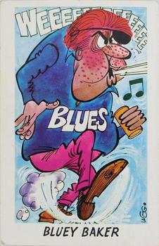 1973 Sunicrust Weg's Footy Funnies #24 Bluey Baker Front